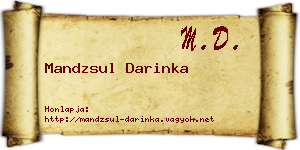 Mandzsul Darinka névjegykártya